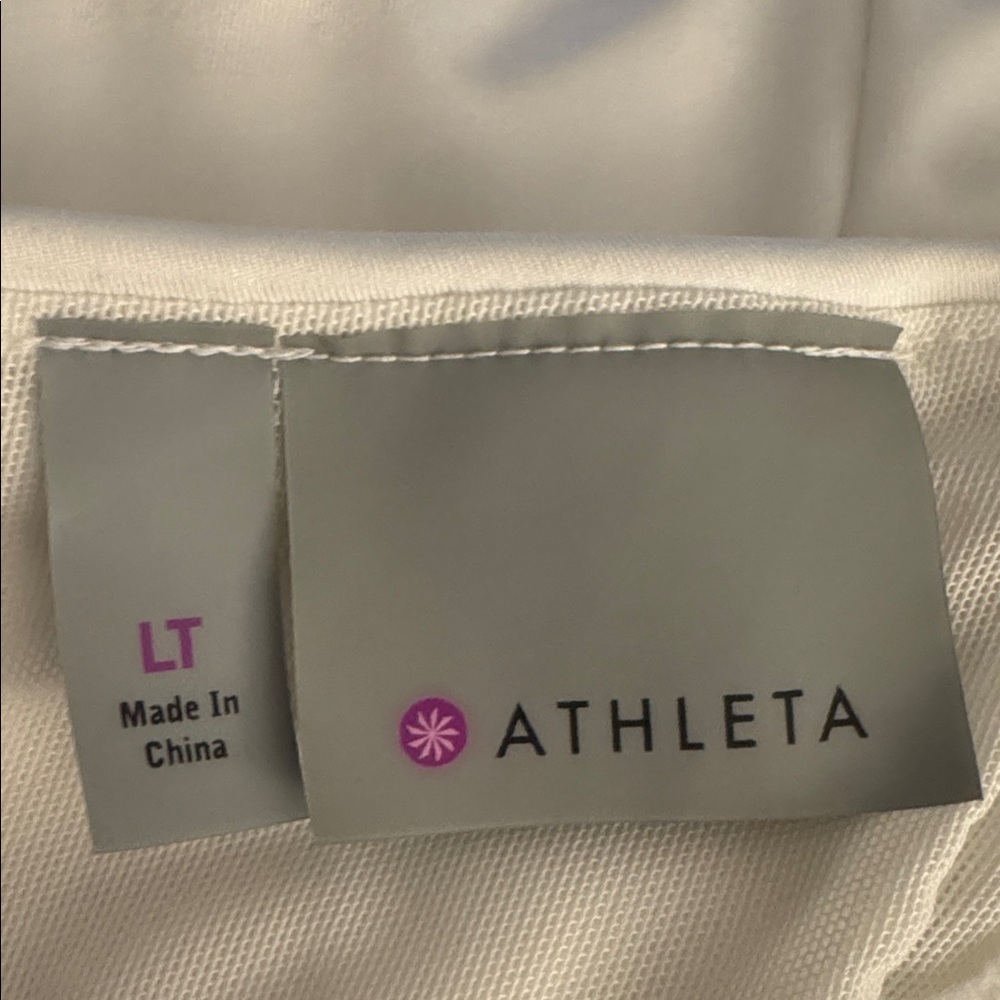 ATHLETA Caspian Black White Color Block Racerback Dress LT L Tall Athletic Bra - Picture 4 of 6